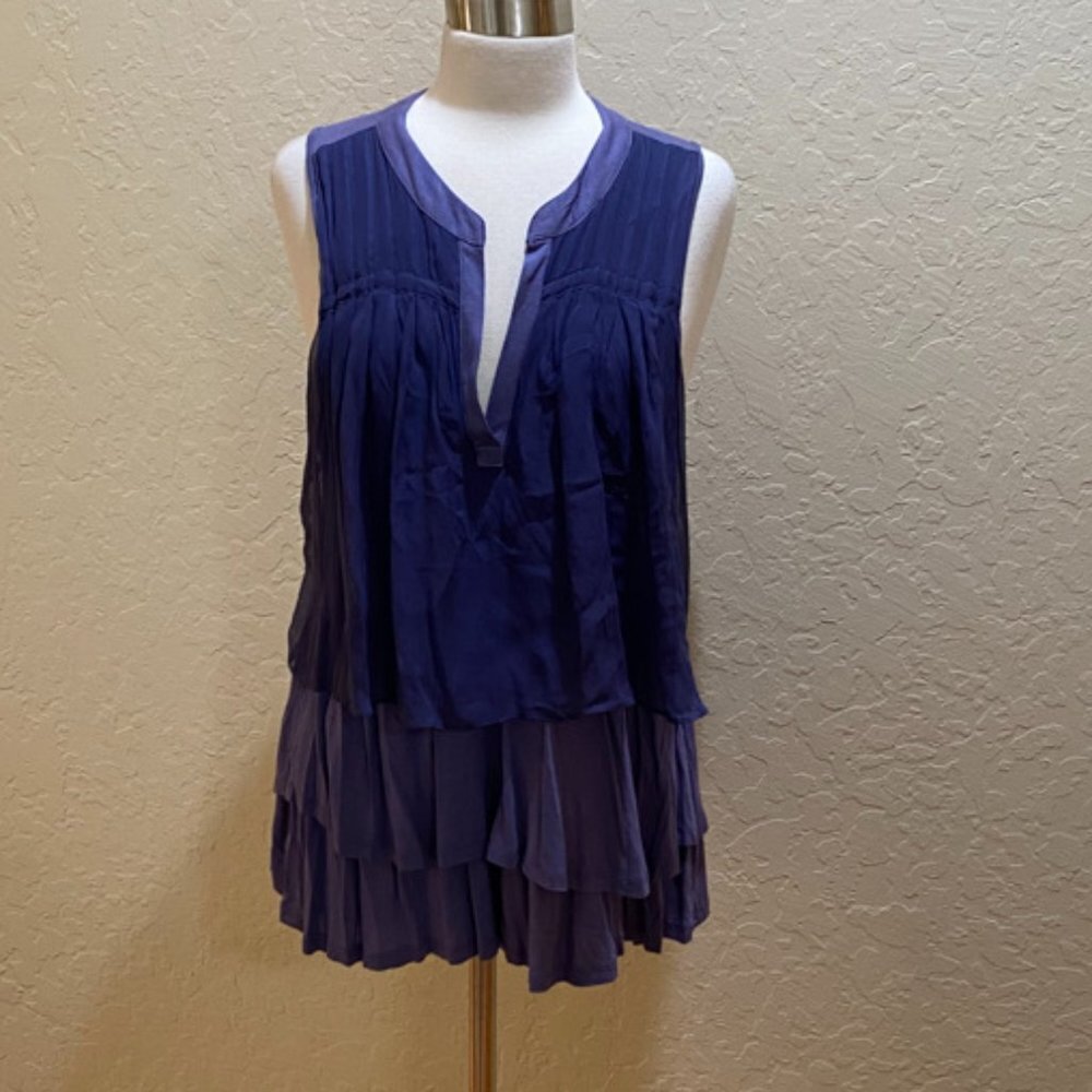 Anthropologie periwinkle layered ruffle top L